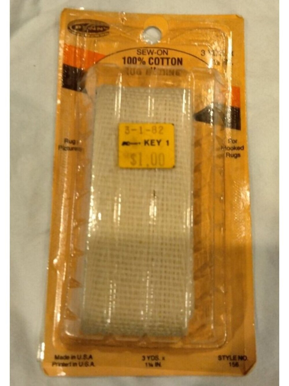 Sew on Rug Binding Cotton Pentapco USA 3 Yards 1.25 inch Vintage Kmart
